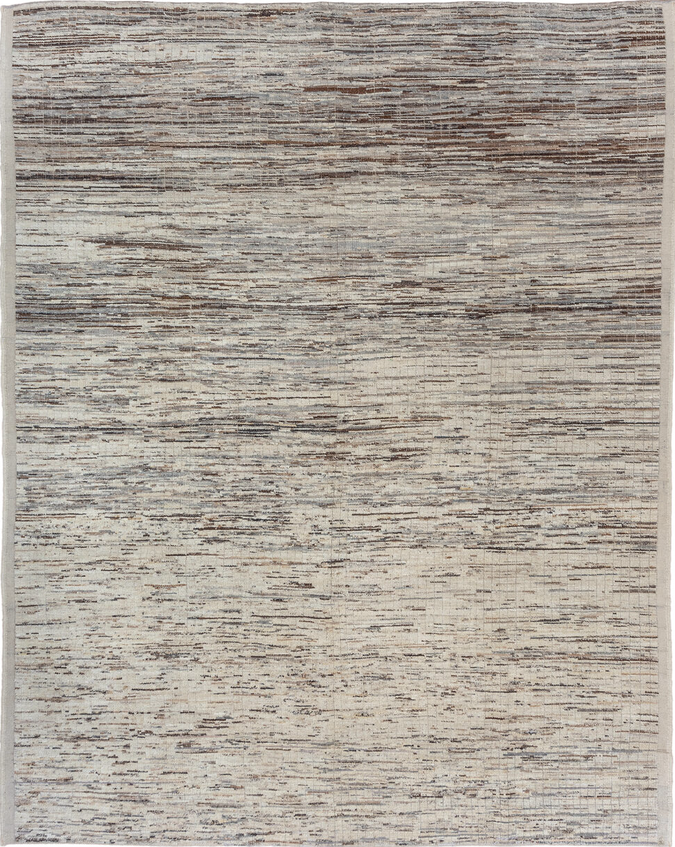 9' x 11' one-of-a-kind handmade vintage Tulu large size rug. Color palette: black, brown, dark gray, dim gray, gainsboro