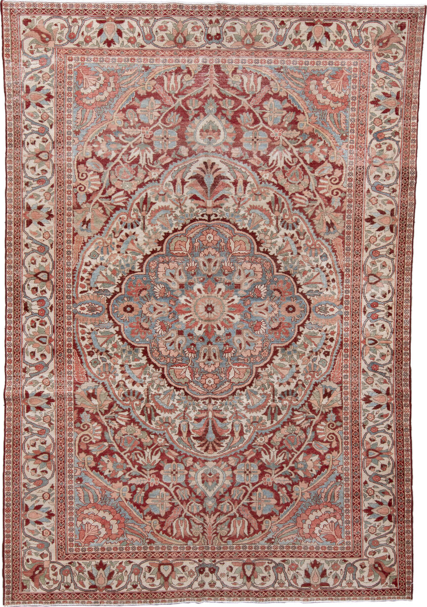 7' x 10' one-of-a-kind handmade vintage Baktiary large size rug. Color palette: brown, dark gray, gray, light gray