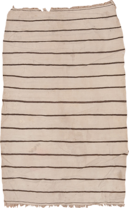 2' x 3' one-of-a-kind handmade vintage Textile small size rug. Color palette: brown, gainsboro, gray, light gray, off-white