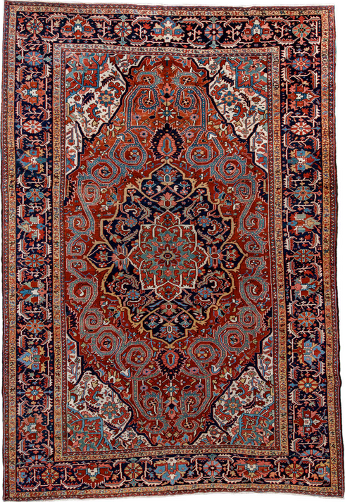 Antique Heriz Area Rug (9' x 13')
