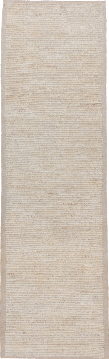 3' x 10' one-of-a-kind handmade vintage Tulu runner rug. Color palette: gray, light gray, off-white, snow, white, whitesmoke