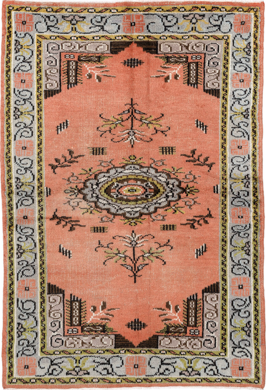 2' x 3' one-of-a-kind handmade vintage Oushak small size rug. Color palette: black, brown, charcoal, dark gray, dim gray