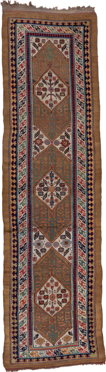 Antique Cam Hamadan Runner Rug (3' x 12')