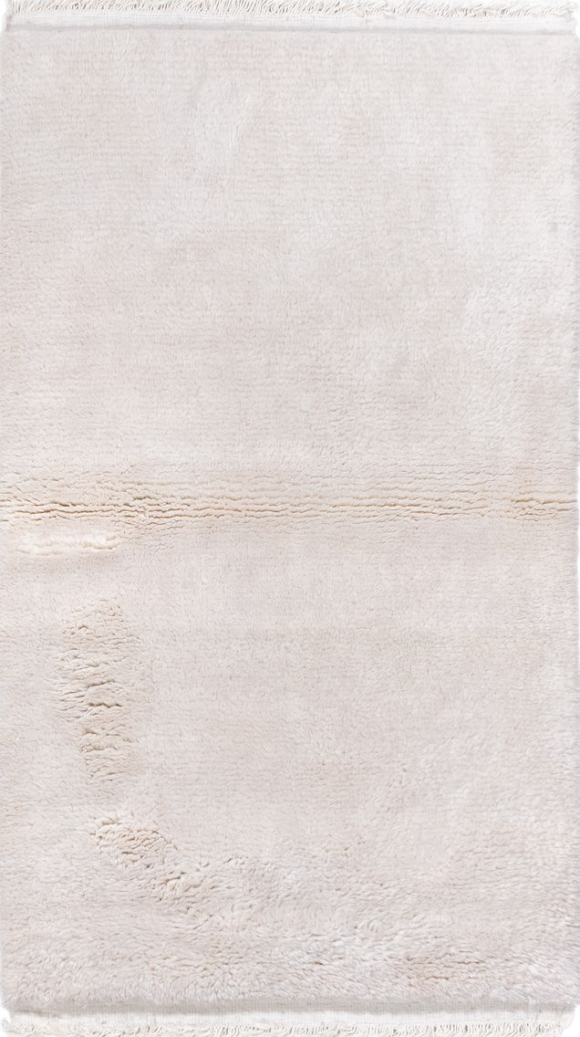 3' x 5' one-of-a-kind handmade vintage Shag small size rug. Color palette: dark gray, gainsboro, gray, light gray, linen