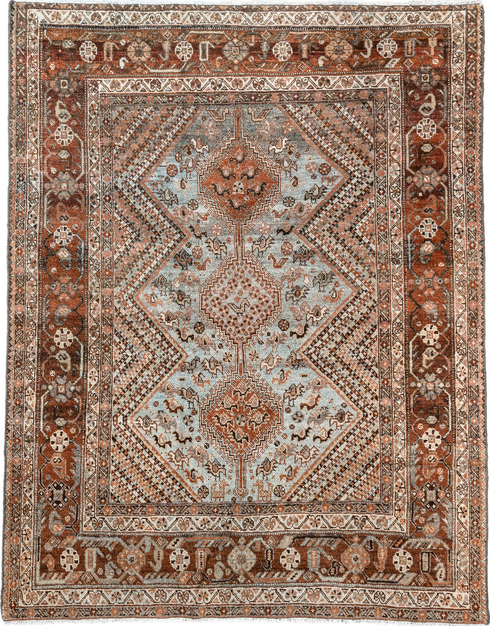 Antique Afshar Area Rug (4' x 5')