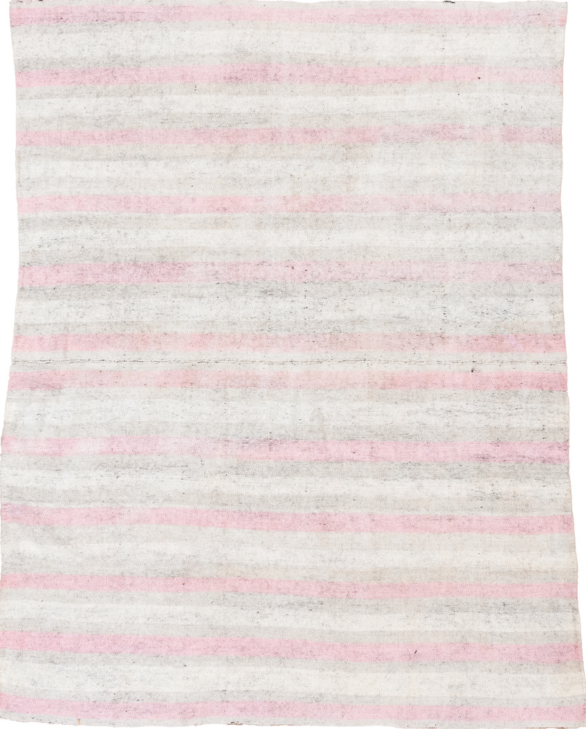 2' x 7' one-of-a-kind handmade vintage Flatweave runner rug. Color palette: black, blue, charcoal, dark gray, gainsboro