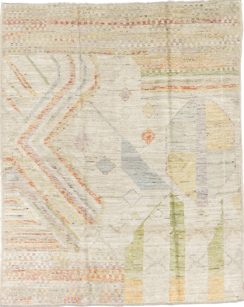 5' x 6' one-of-a-kind handmade vintage Tulu rug. Color palette: brown, dark gray, dim gray, gainsboro, gray, light gray