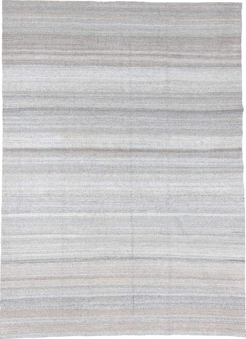 3' x 13' one-of-a-kind handmade vintage Kilim runner rug. Color palette: black, charcoal, dark gray, gainsboro, gray