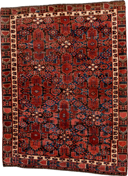 Antique Beshir Area Rug (4' x 5')