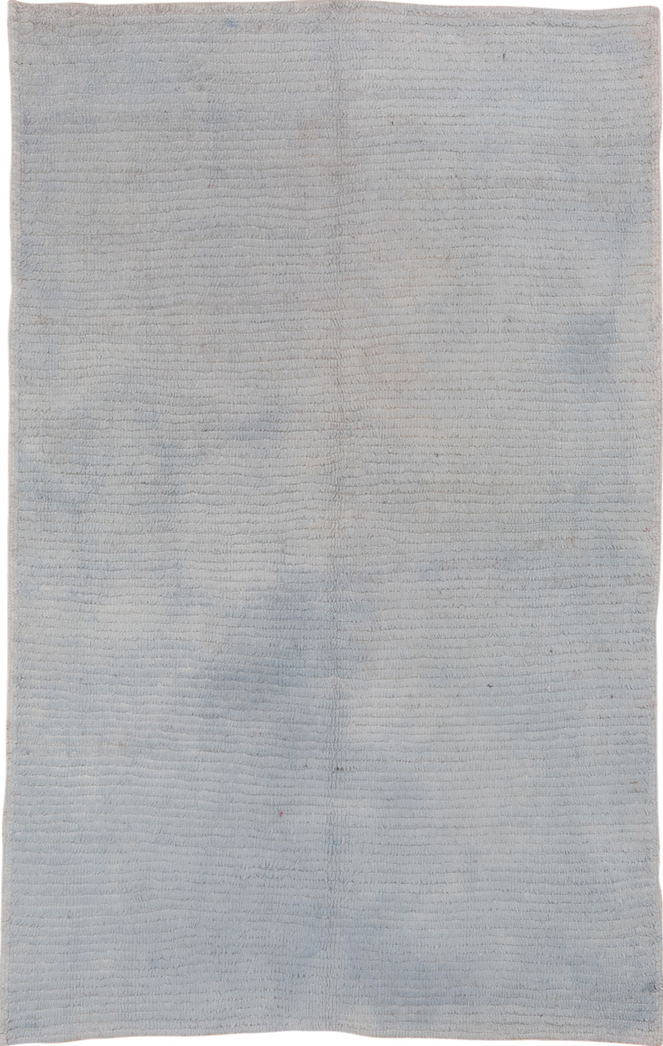 5' x 7' one-of-a-kind handmade vintage Konya rug. Color palette: dark gray, dim gray, gainsboro, gray, light gray, off-white