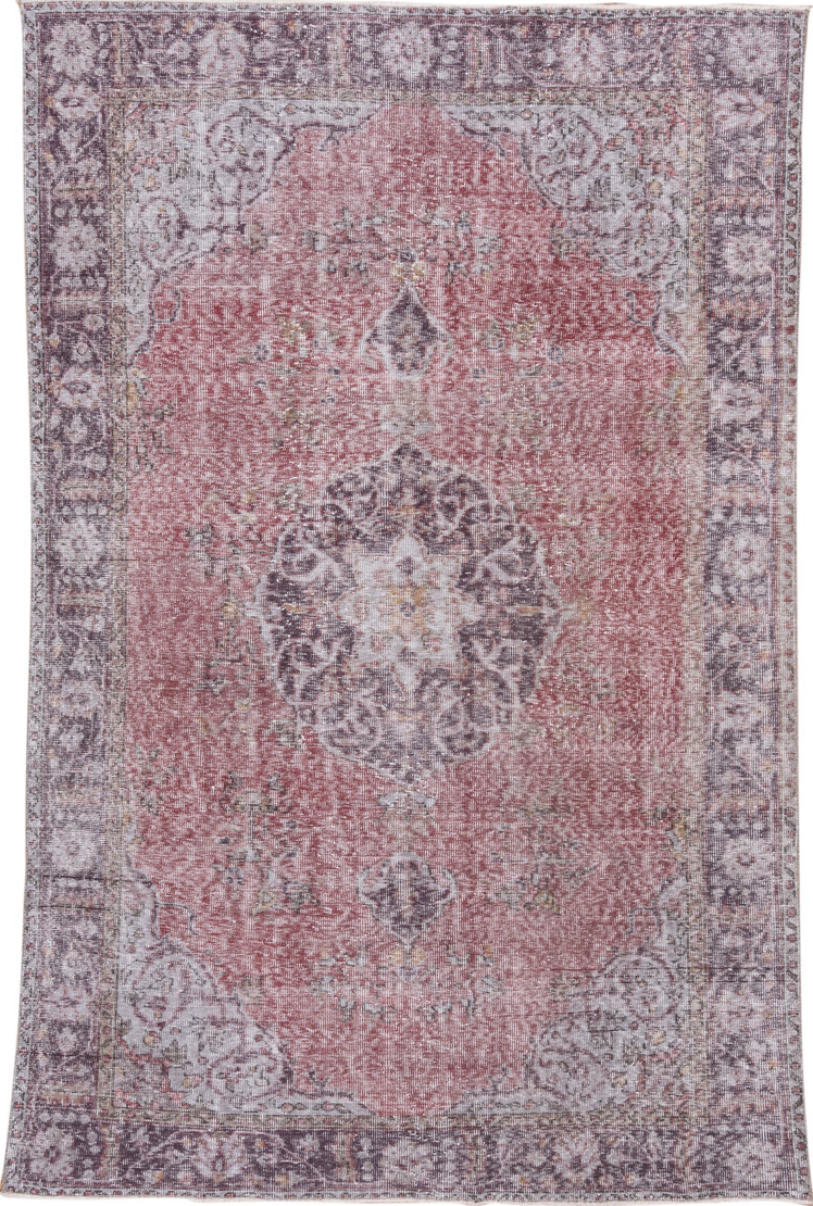 5' x 8' one-of-a-kind handmade vintage Sparta medium size rug. Color palette: brown, dark gray, gray, light gray, off-white