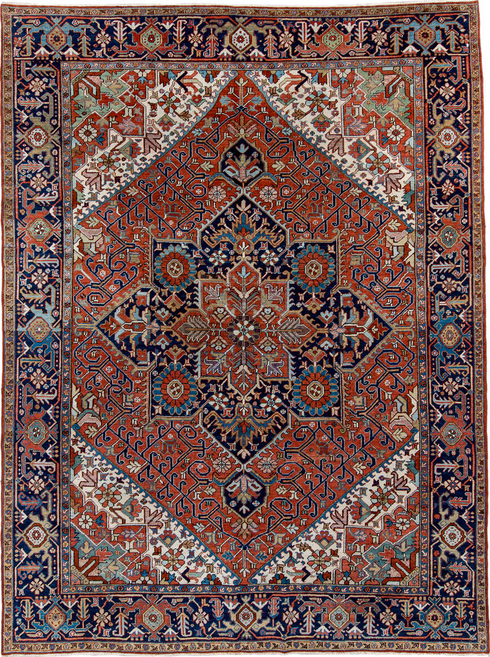 Antique Heriz Area Rug (9' x 12')