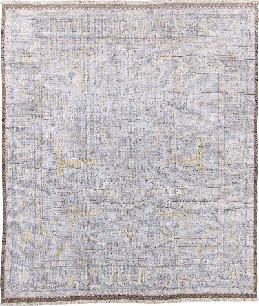 8' x 10' one-of-a-kind handmade vintage Tulu large size rug. Color palette: black, charcoal, dim gray, gainsboro, gray