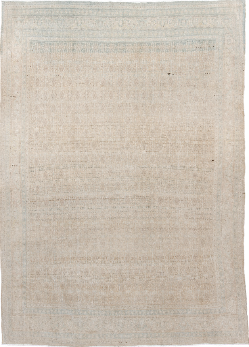 6' x 9' one-of-a-kind handmade vintage Malayer medium size rug. Color palette: off-white, gray, light gray, pink, silver