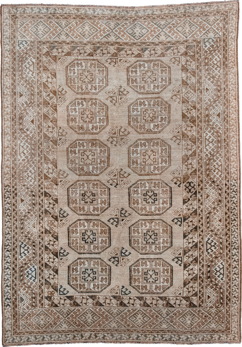 Antique Afghan Area Rug (5' x 7')