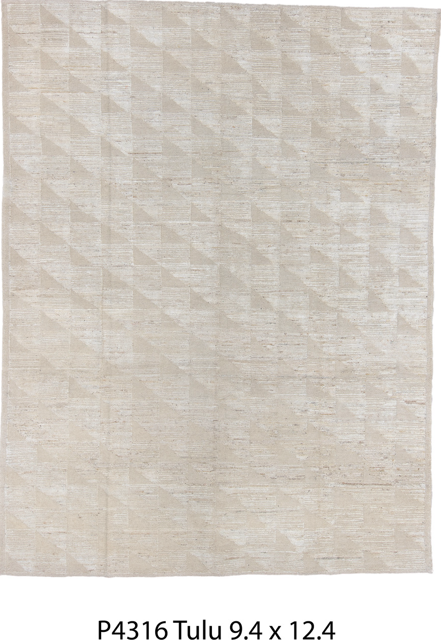 9' x 12' one-of-a-kind handmade vintage Tulu large size rug. Color palette: gainsboro, gray, light gray, off-white, silver