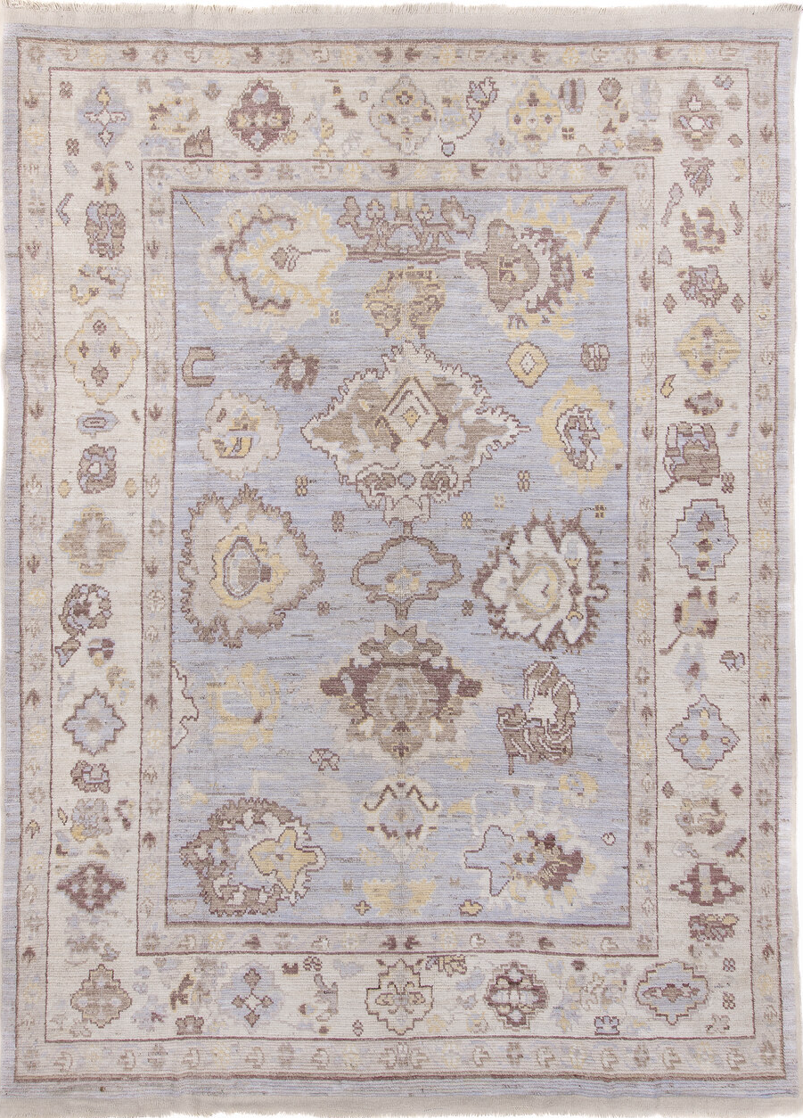 10' x 13' one-of-a-kind handmade vintage Tulu large size rug. Color palette: brown, dark gray, gainsboro, gray, light gray