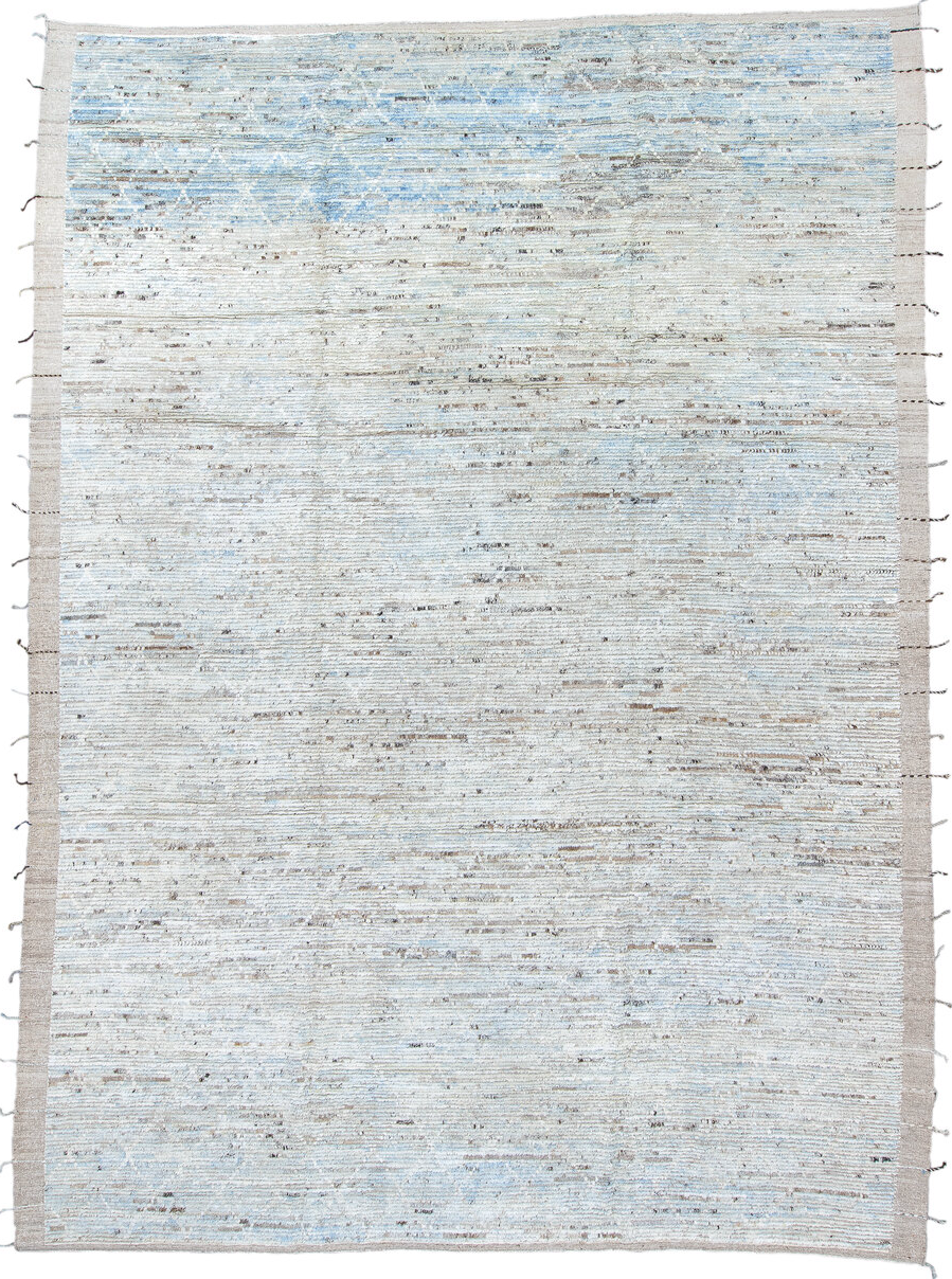 10' x 14' one-of-a-kind handmade vintage Tulu large size rug. Color palette: black, dark gray, dim gray, gainsboro, gray