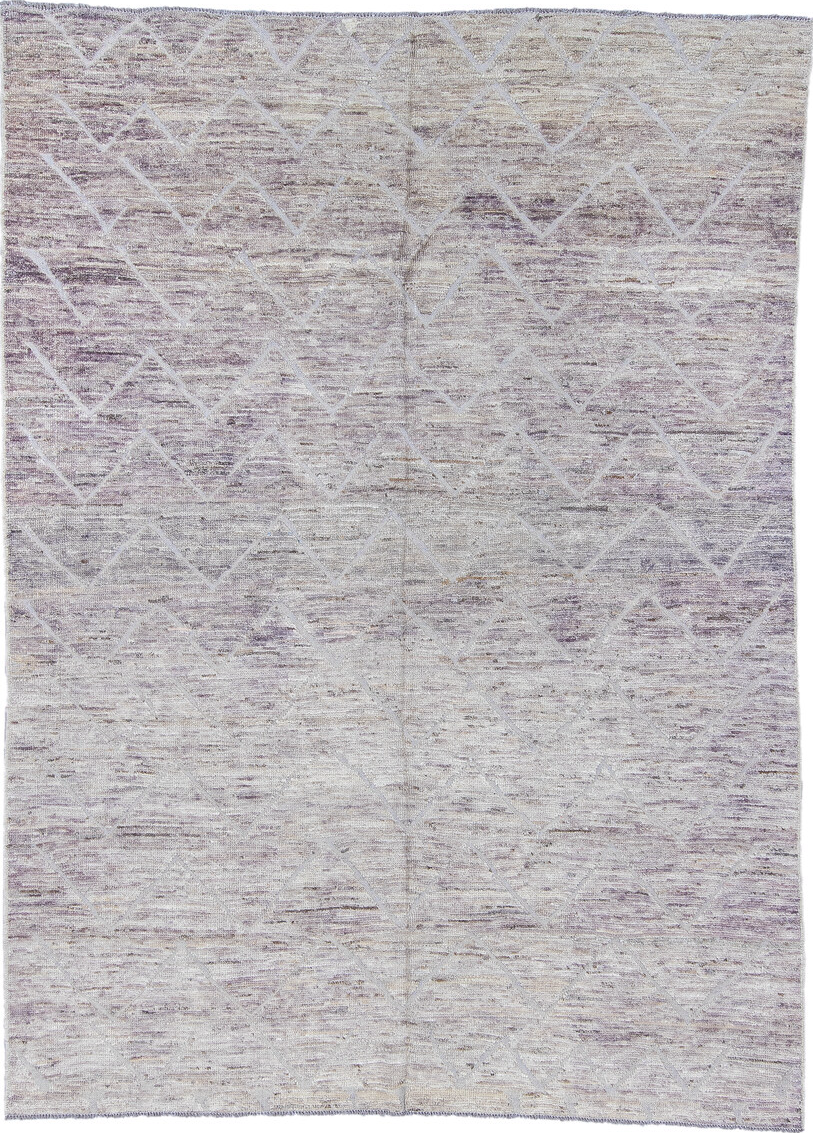 6' x 8' one-of-a-kind handmade vintage Tulu medium size rug. Color palette: blue, dark gray, gainsboro, gray, light blue