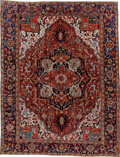 Antique Heriz Area Rug (9' x 12')