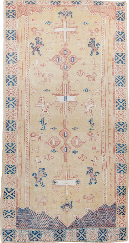 Antique Moroccan Area Rug (4' x 9')