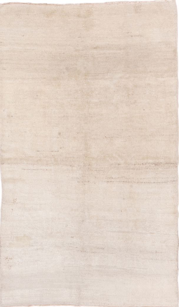 5' x 8' one-of-a-kind handmade vintage Tulu medium size rug. Color palette: antiquewhite, brown, gray, light gray, linen