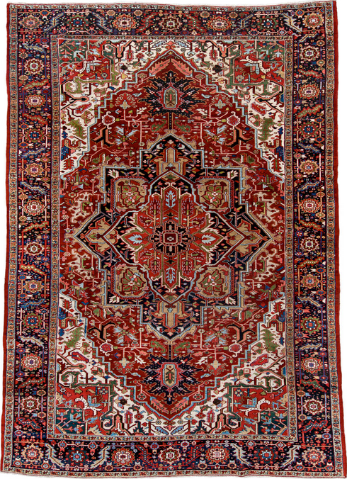 Antique Heriz Area Rug (9' x 13')