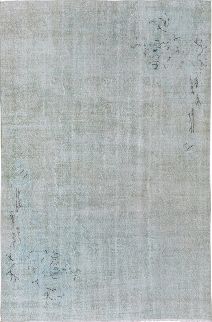 6' x 10' one-of-a-kind handmade vintage Sparta large size rug. Color palette: dark gray, dim gray, gainsboro, gray