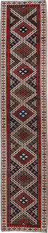 Antique Kilim Runner Rug (3' x 15')