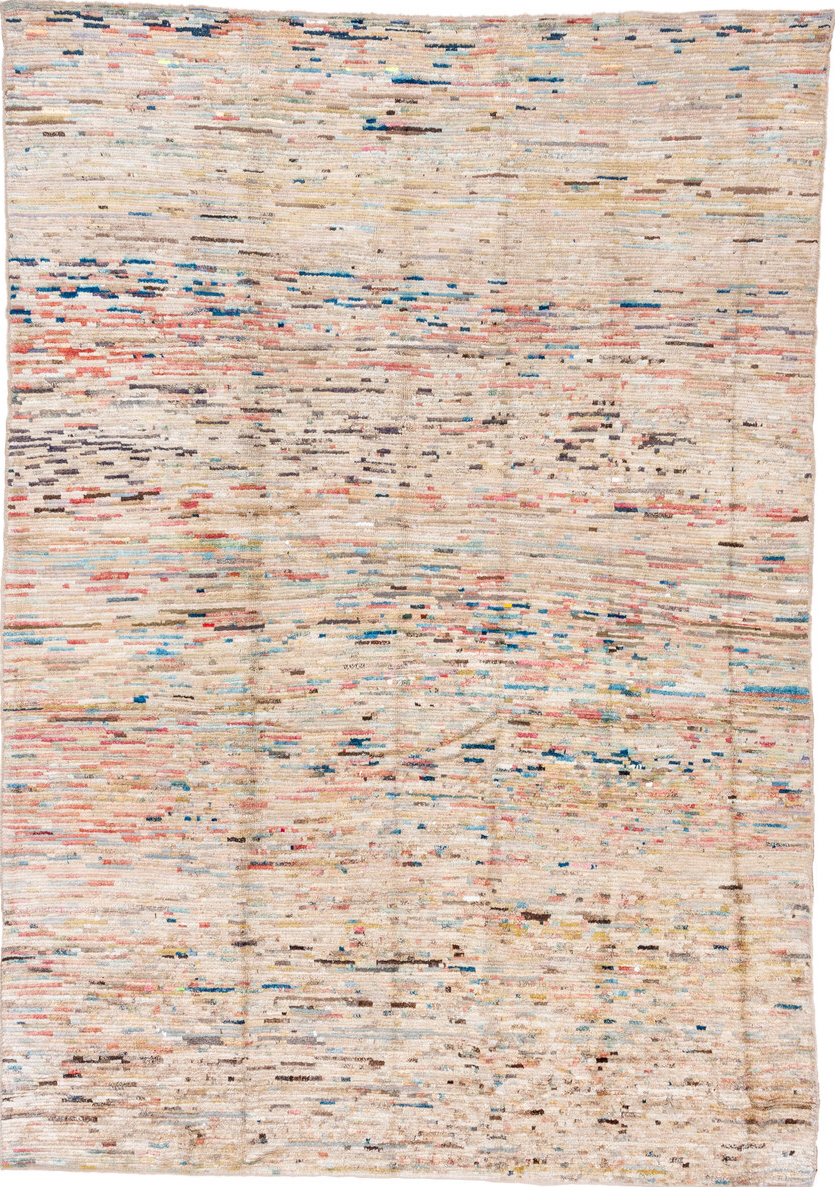 10' x 12' one-of-a-kind handmade vintage Tulu large size rug. Color palette: antiquewhite, blue, brown, burlywood