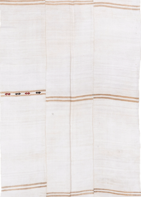 5' x 14' one-of-a-kind handmade vintage Hemp Kilim rug. Color palette: black, brown, charcoal, gainsboro, ghost white, gray