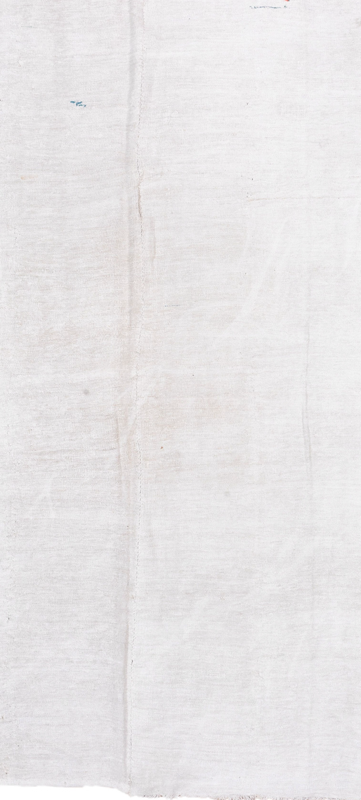 6' x 10' one-of-a-kind handmade vintage Hemp Kilim large size rug. Color palette: blue, dark gray, gainsboro, ghost white