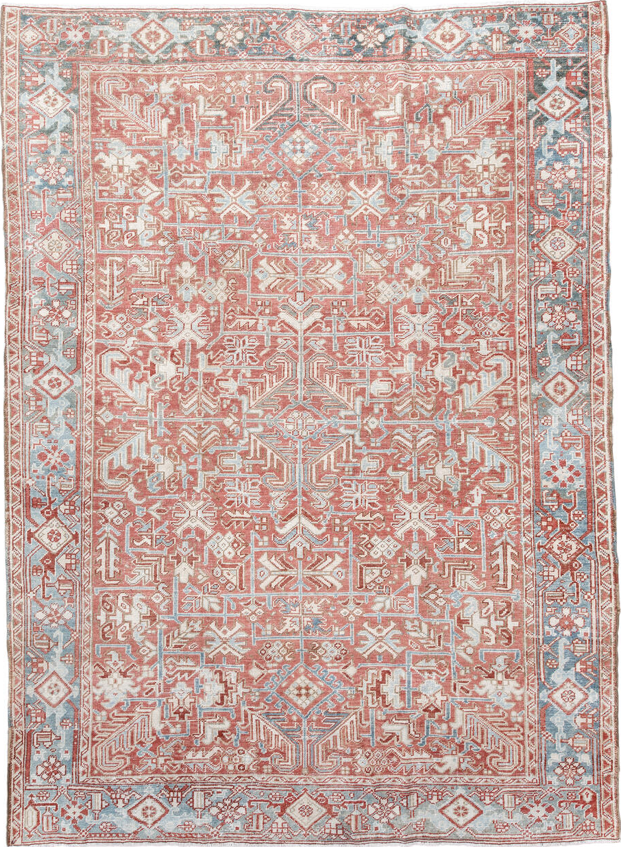 6' x 9' one-of-a-kind handmade vintage medium size rug. Color palette: brown, dark gray, floral white, gainsboro, gray