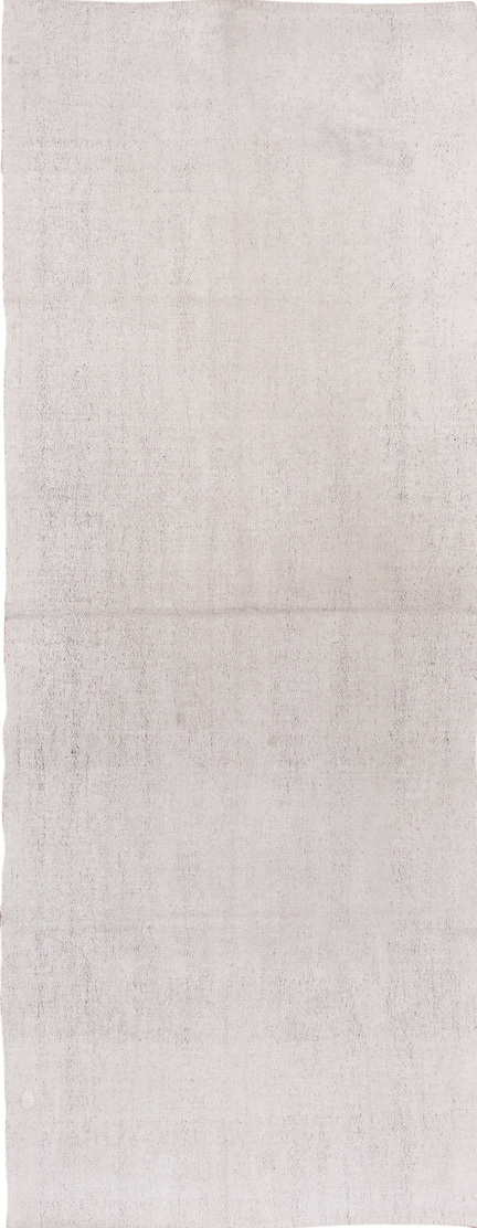 3' x 10' one-of-a-kind handmade vintage Flatweave runner rug. Color palette: dark gray, gainsboro, gray, lavender blush