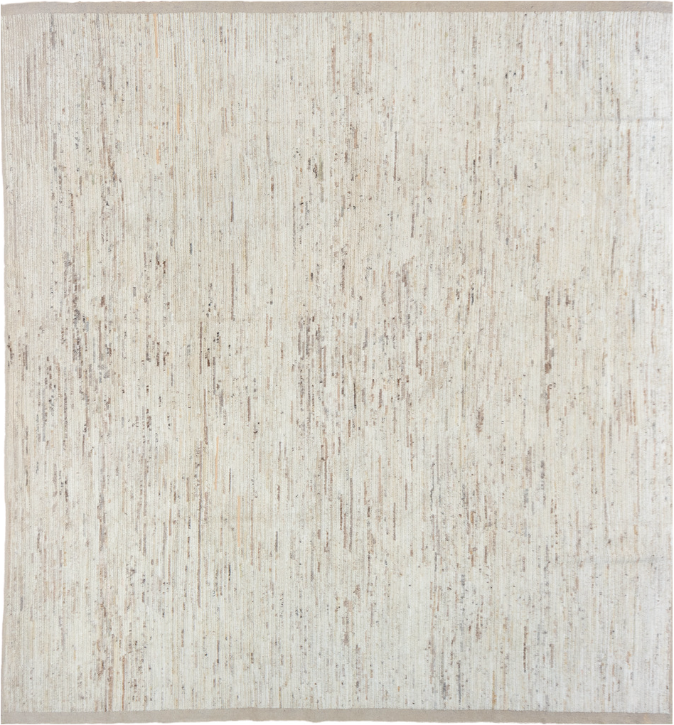 9' x 10' one-of-a-kind handmade vintage Tulu large size rug. Color palette: brown, dark gray, gainsboro, gray, light gray