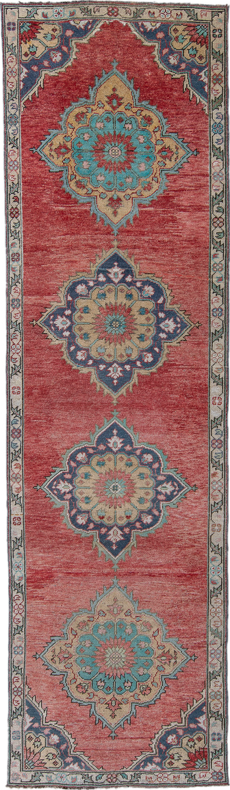 Antique Oushak Runner Rug (3' x 11')