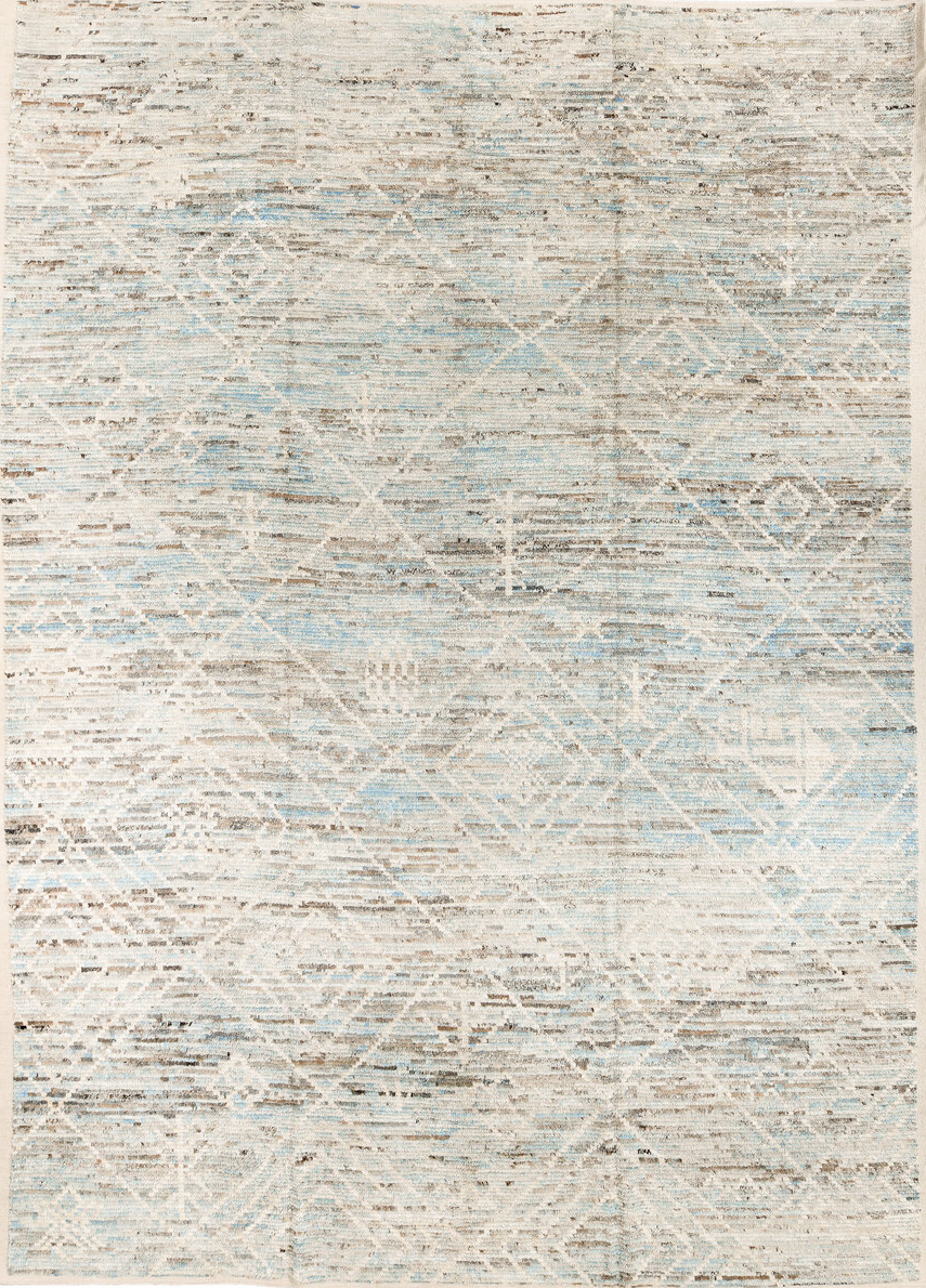 10' x 13' one-of-a-kind handmade vintage Tulu large size rug. Color palette: brown, gainsboro, gray, light gray