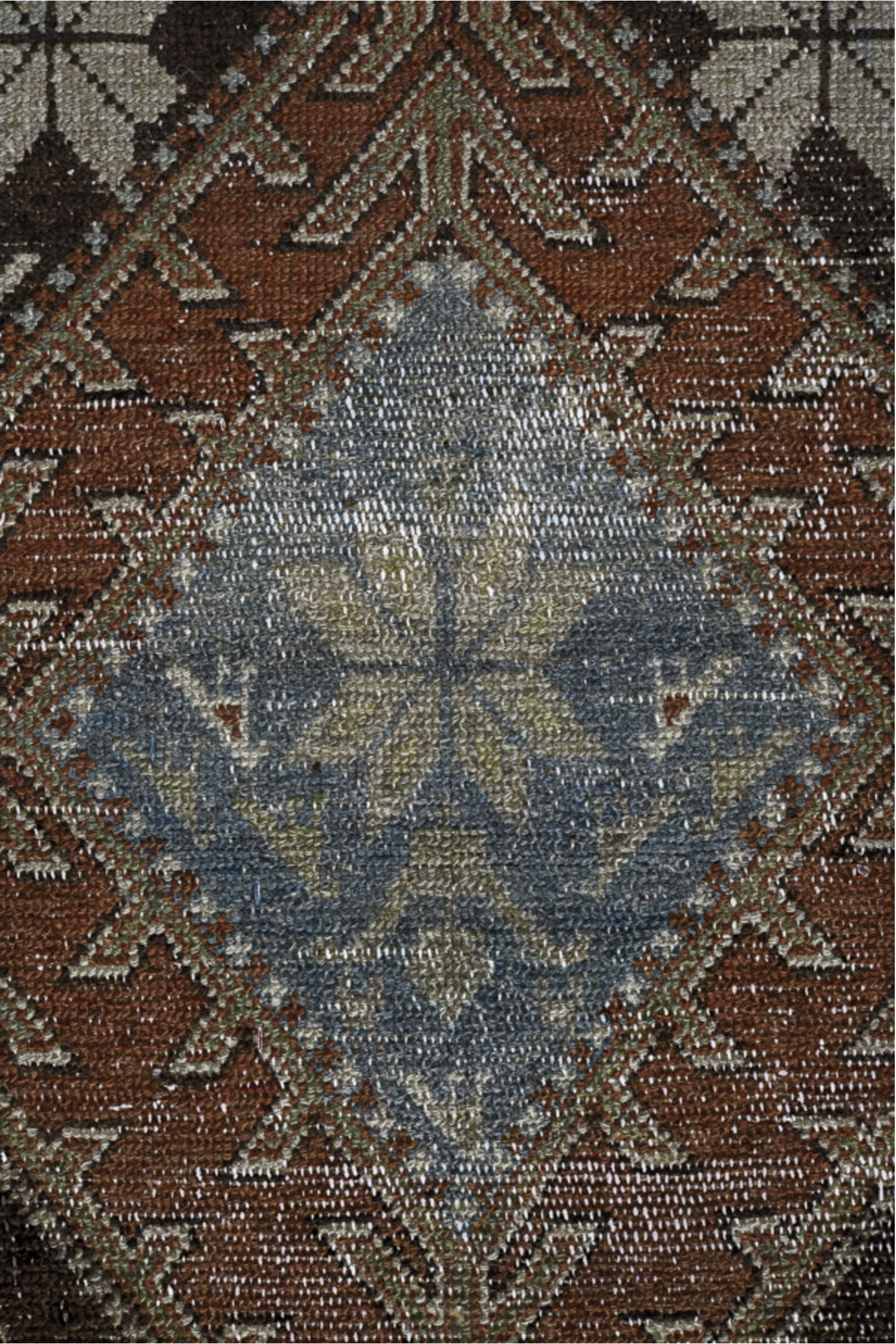 2' x 12' one-of-a-kind handmade vintage Malayer runner rug. Color palette: black, blue, brown, charcoal, dim gray, gray
