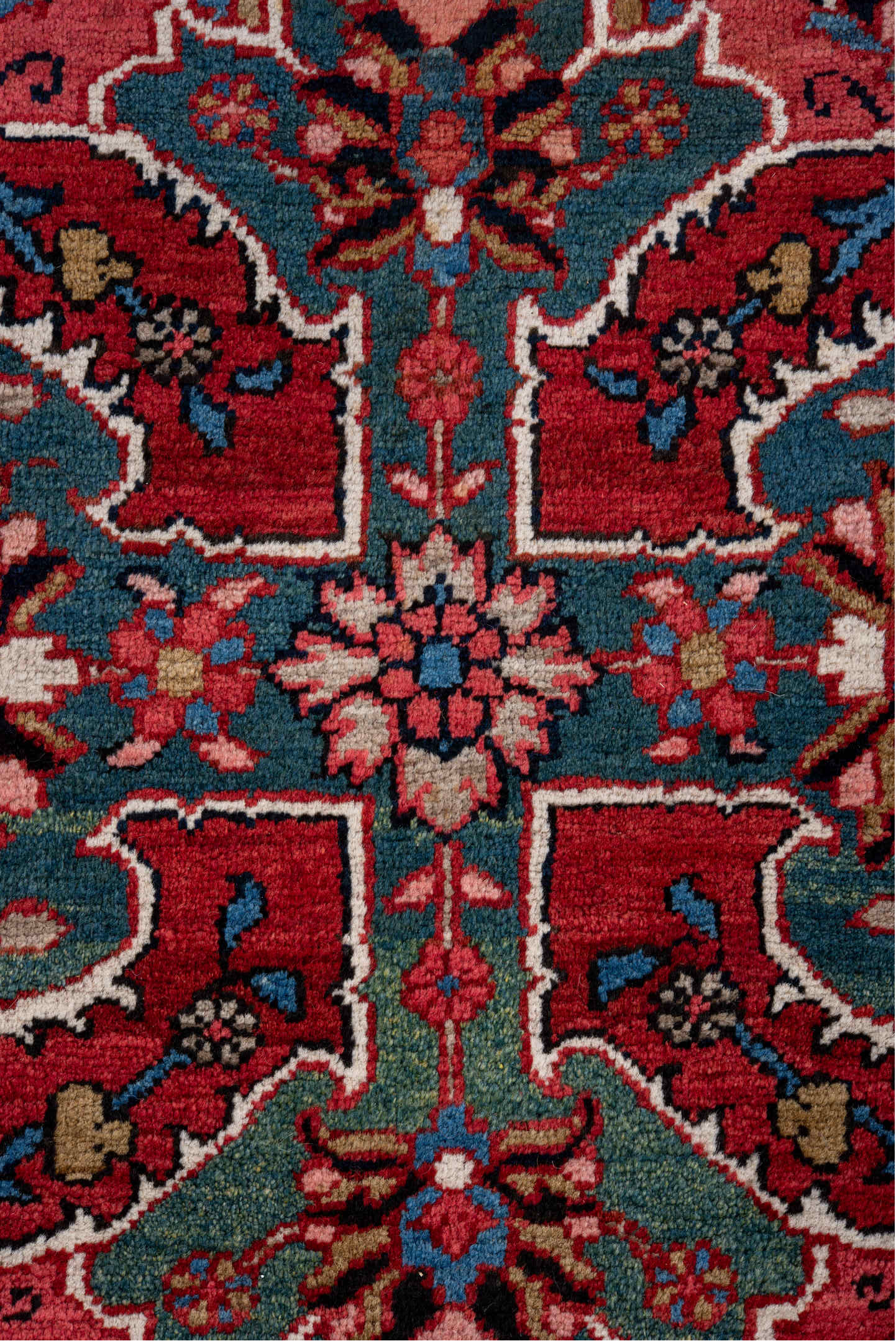 8' x 11' one-of-a-kind handmade vintage Heriz large size rug. Color palette: blue, brown, dim gray, fiord, gray, light gray