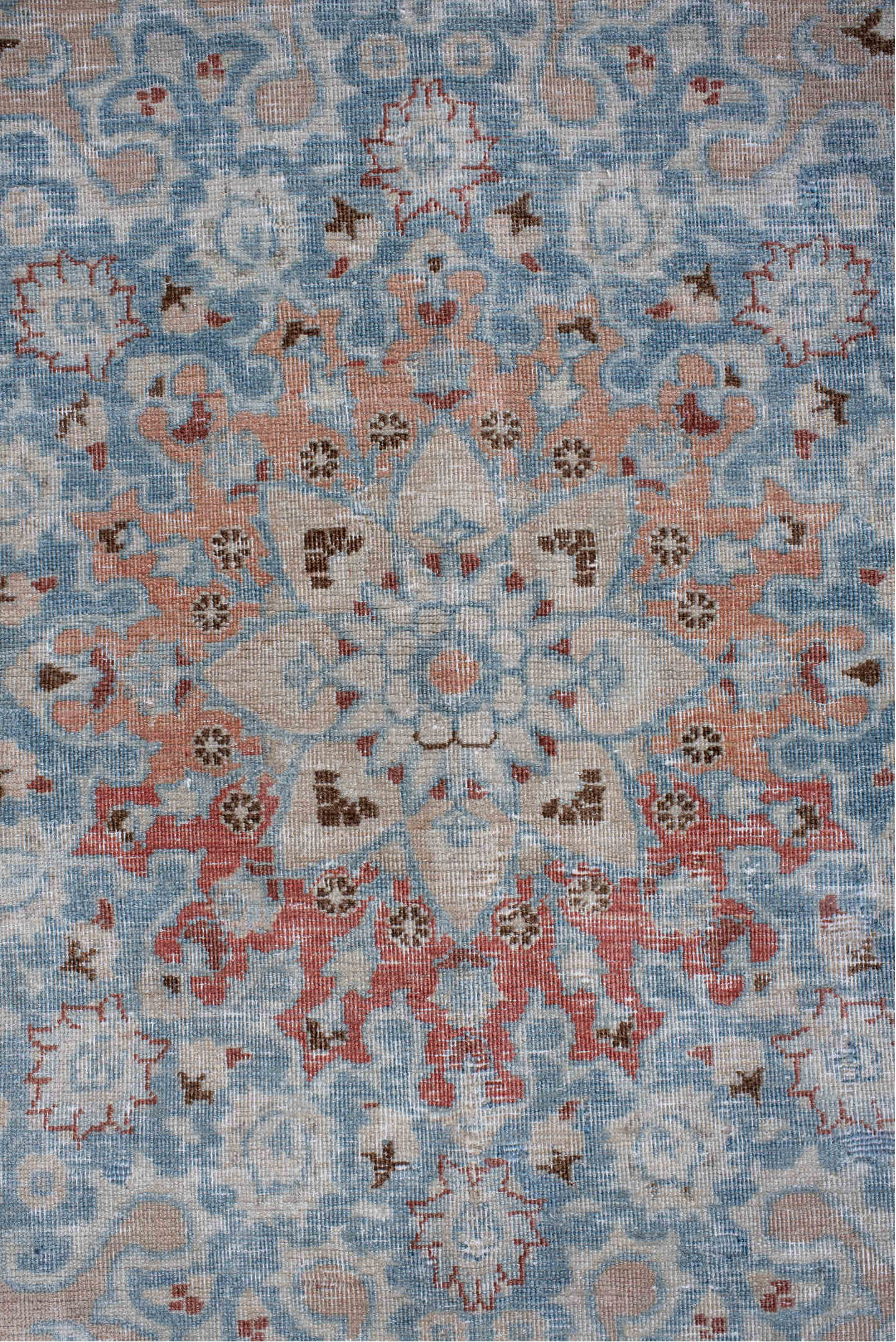 8' x 10' one-of-a-kind handmade vintage Tabriz large size rug. Color palette: blue, brown, gainsboro, gray, light gray