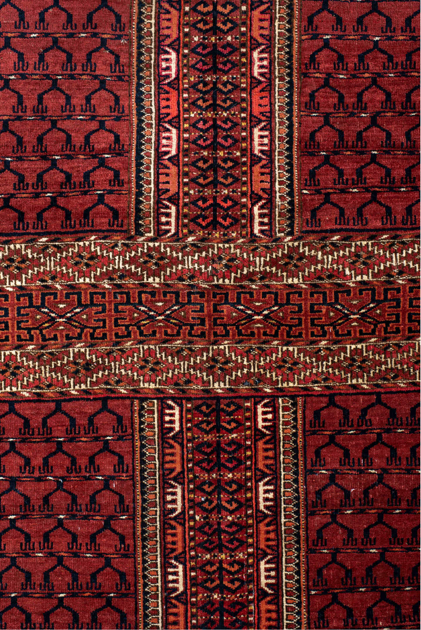 4' x 5' one-of-a-kind handmade vintage Torkaman small size rug. Color palette: brown, fire brick, gray, indian red