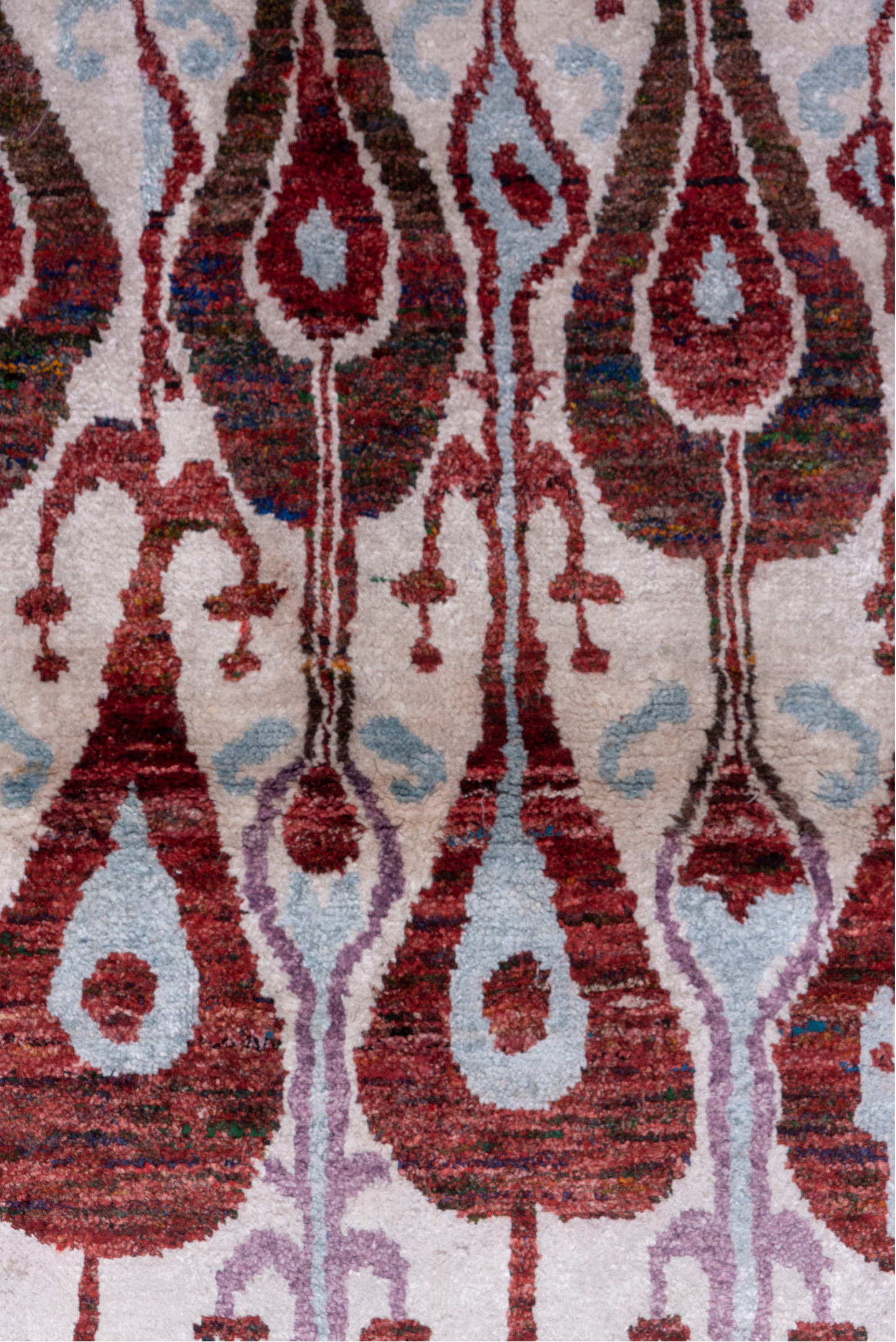 4' x 6' one-of-a-kind handmade vintage Sari Silk small size rug. Color palette: brown, dim gray, gray, light gray, off-white