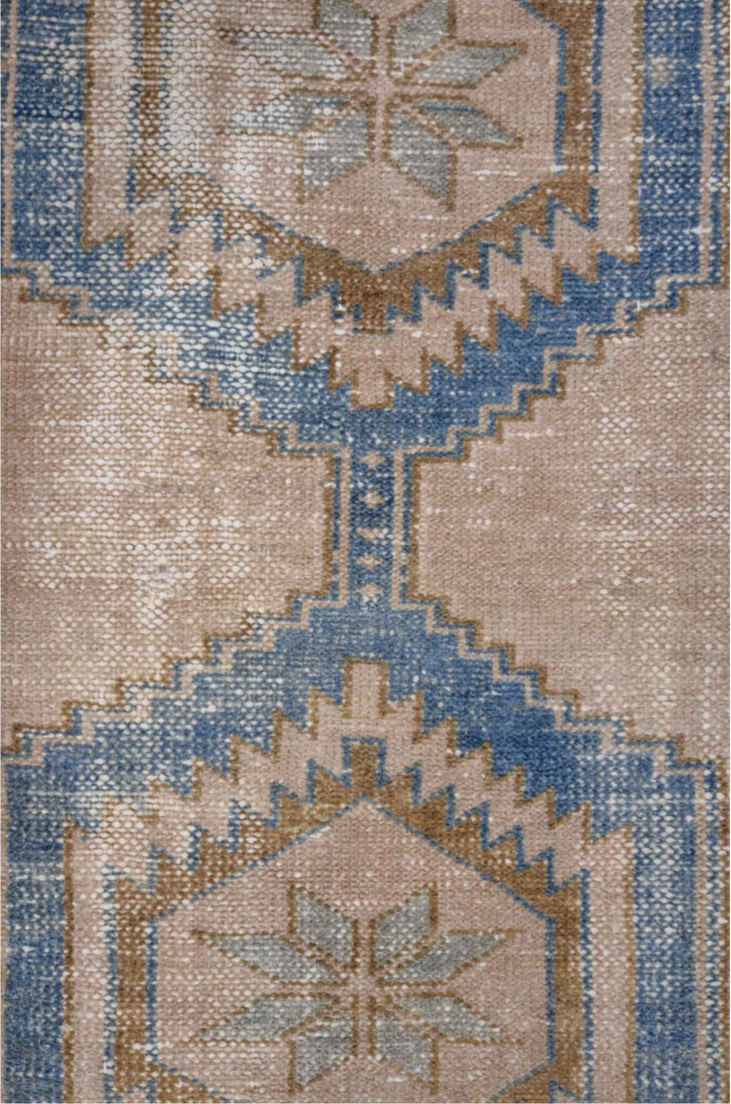 3' x 6' one-of-a-kind handmade vintage Hamadan small size rug. Color palette: gray, brown, blue, light gray, off-white
