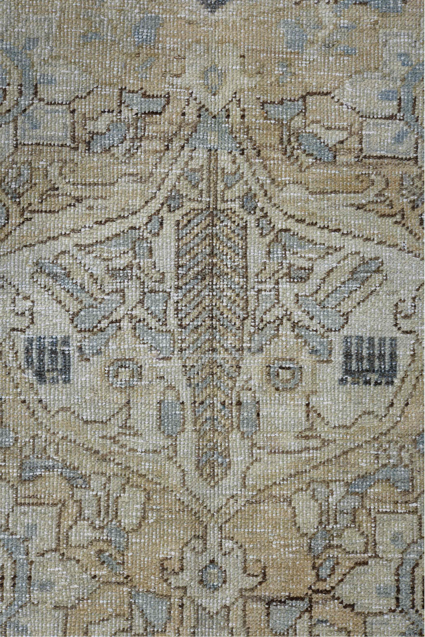 5' x 8' one-of-a-kind handmade vintage Baktiary medium size rug. Color palette: blue, dark gray, gray, light blue