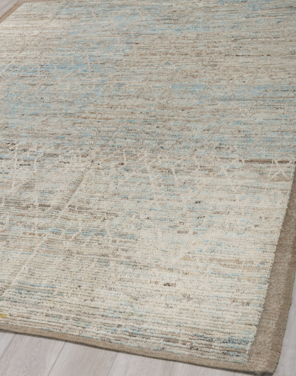 7' x 10' one-of-a-kind handmade vintage Tulu large size rug. Color palette: dim gray, gray, light gray, off-white, silver