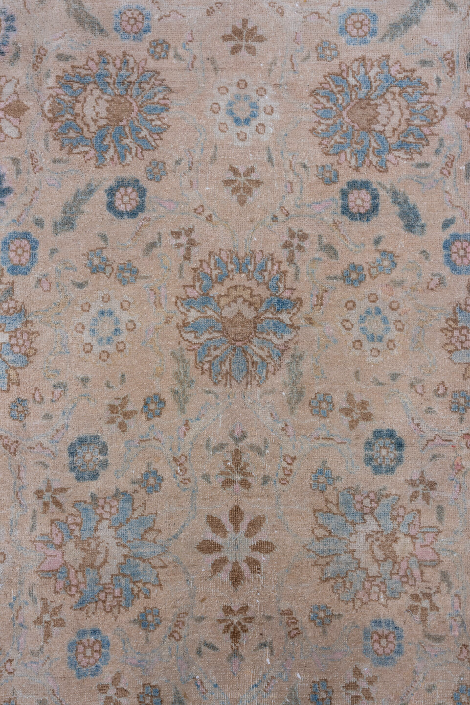 7' x 10' one-of-a-kind handmade vintage Tabriz large size rug. Color palette: blue, dark gray, gainsboro, gray, light gray