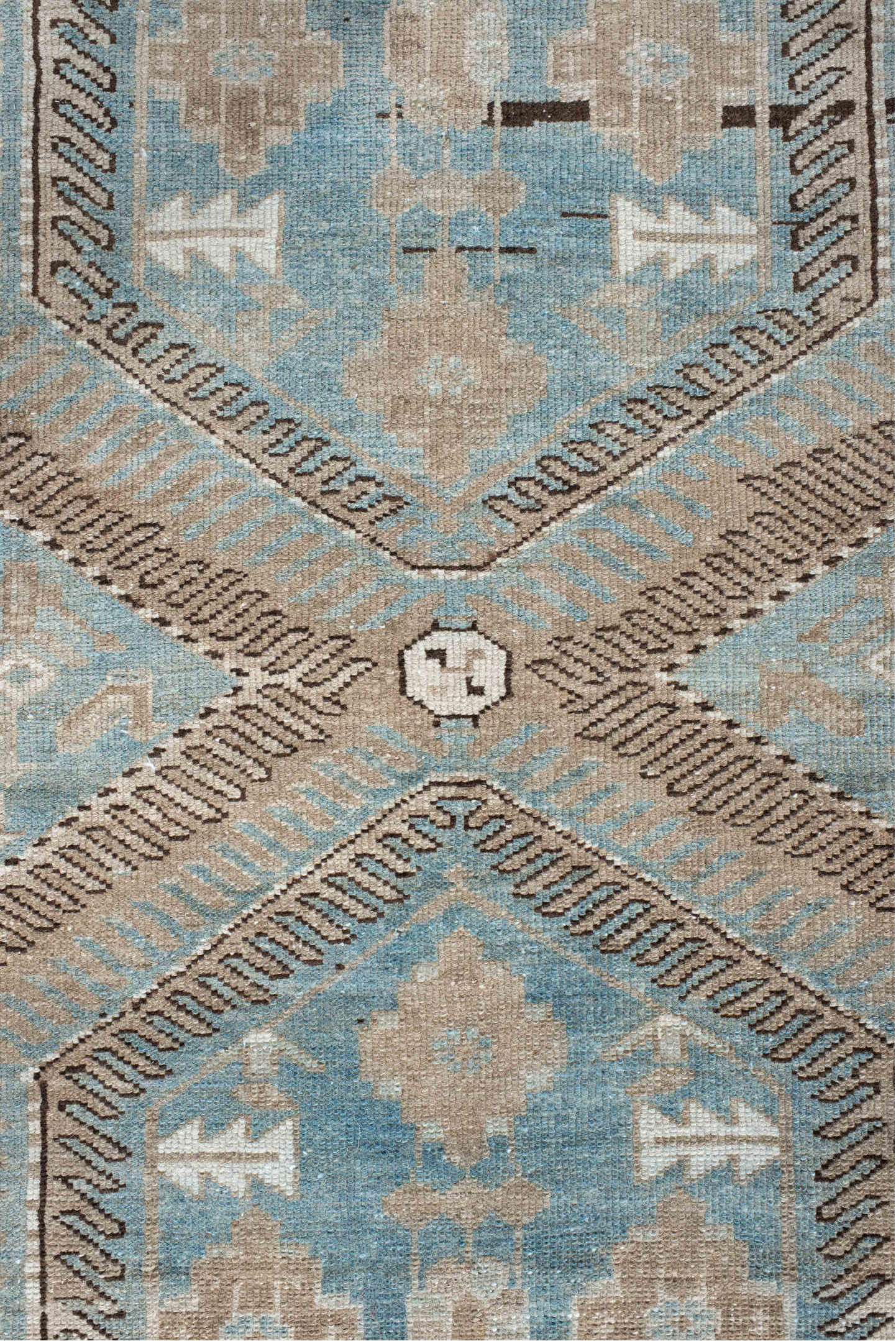 3' x 10' one-of-a-kind handmade vintage Malayer runner rug. Color palette: gray, off-white, light gray, pink, brown