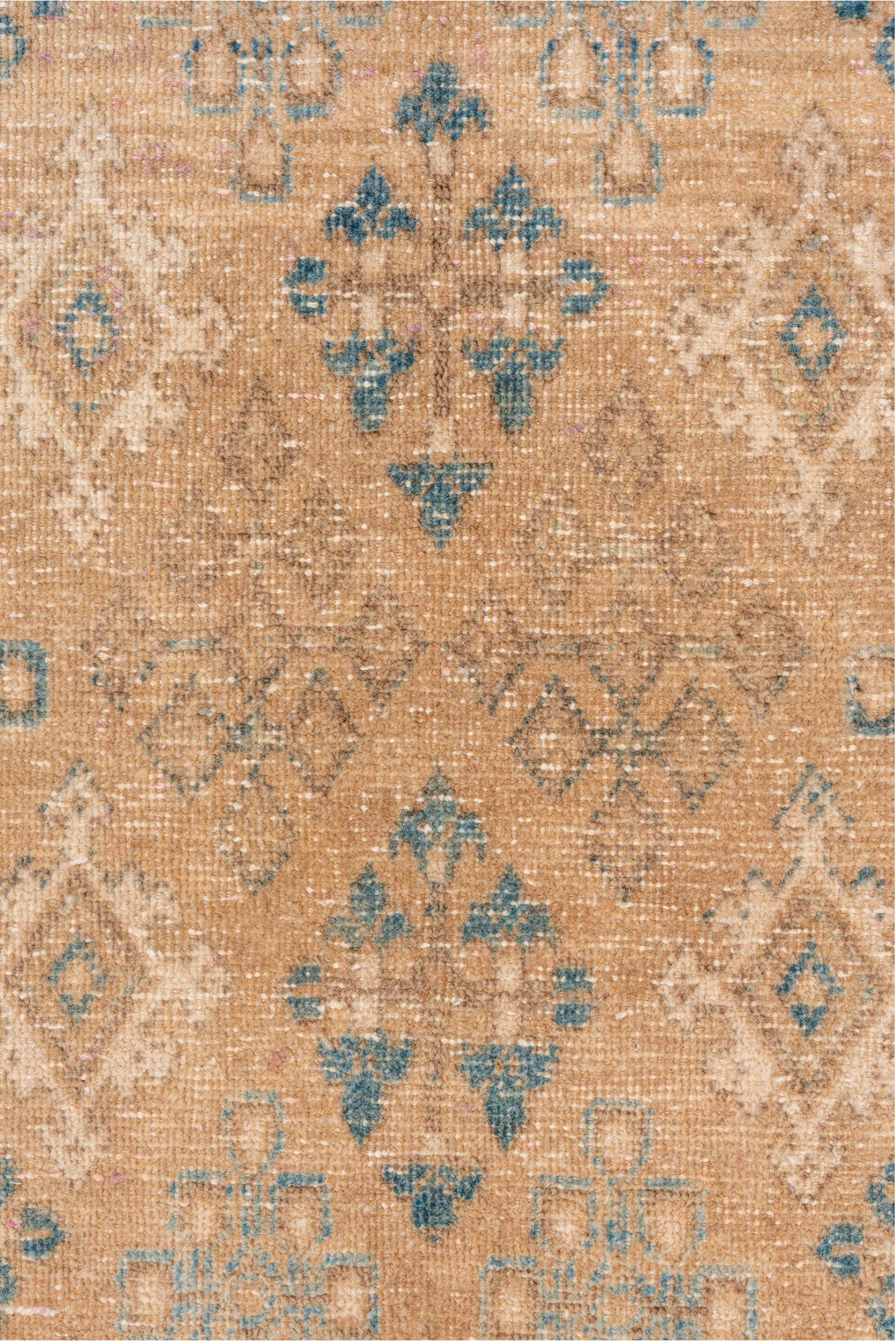 6' x 10' one-of-a-kind handmade vintage Joshegan large size rug. Color palette: arapawa, blue, brown, gray, light gray