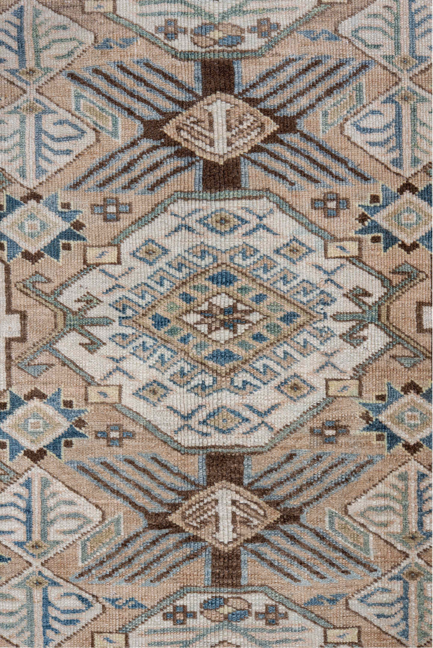 5' x 8' one-of-a-kind handmade vintage Ardebil medium size rug. Color palette: blue, brown, dark gray, floral white
