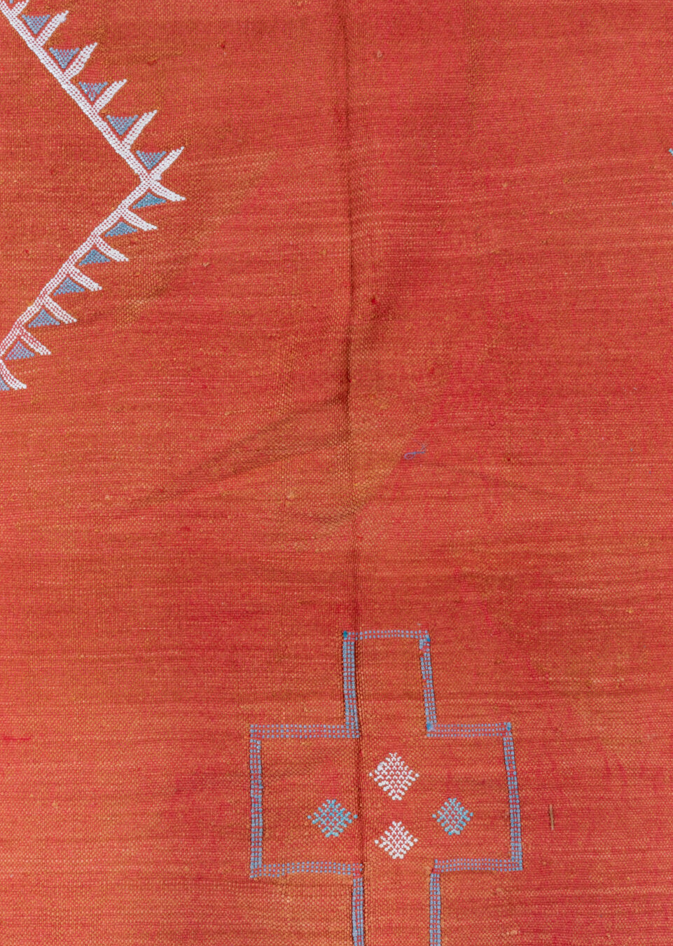 6' x 9' one-of-a-kind handmade vintage Cactus Kilim medium size rug. Color palette: brown, gray, off-white, orange, pink